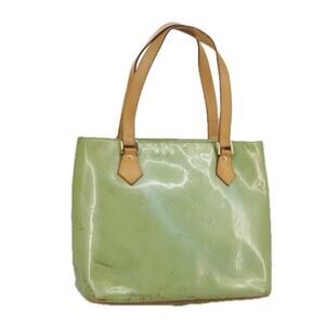 LOUIS VUITTON Monogram Vernis Houston Hand Bag Baby Blue M91005
